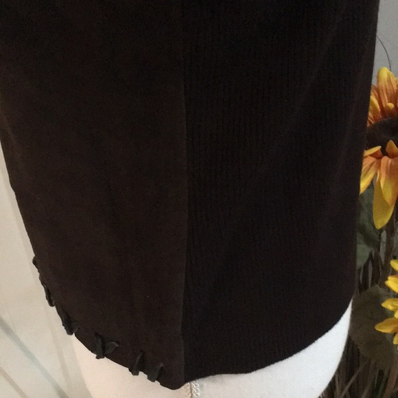La Cite’ Suede Mock Neck Top/Sweater. Large - Picture 5 of 9